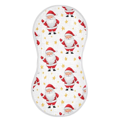 xigua Whimsical Santa Claus Muslin Baby Burp Cloths Set of 4, Super Soft & Absorbent Burping Rags, Cotton Burp Clothes Shower Gift for Newborn, Baby Girls and Boys