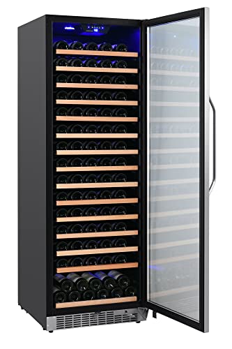 Image of EdgeStar 48 Inch 302 Bottle Built-In Dual Zone Wine Cooler | Built-In or Freestanding, 48 Inch Wide, 302 Bottle Capacity, Reversible Door, LED Lighting, Digital Display, Stainless Steel