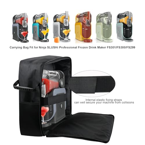 Image of Slushie Machine Storage Bag Frozen Drink Maker Travel Bag Waterproof Nylon Carrying Bag for Ninja Professional Slushie Machine FS301 /FS301C SLUSHi Professional Frozen Drink Maker | FS301 Slushie Bag,Portable Storage Bag for Frozen Drink Maker, Protector for Machine Accessories (Front-Opening)