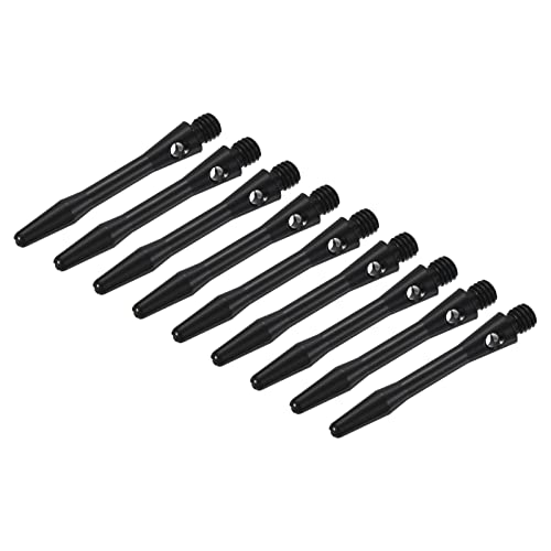 PATIKIL 35mm Aluminum Dart Shafts, Medium 2BA Thread Dart Stems Dart Accessories Throwing Fitting for Steel Tip - 9 Pack (Black)