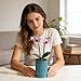 pavtner Ceramic Orchid Pot 4 Inch, Orchid Pots with Holes, Plant Pot for Repotting, Flower Planter Pot Indoor Outdoor, Green Chirstmas Gift for Women.