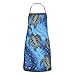 Fartuch na szelkach z niebieskim żółwiem morskim - unisex czarny fartuch z pojemnymi kieszeniami można prać w pralce do kuchni rękodzieła grilla rysunek