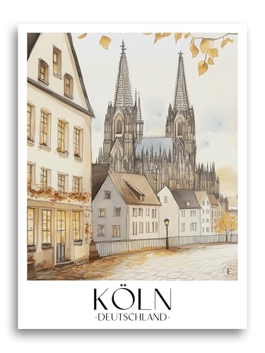 Cathédrale de Cologne poster favplace impression d'art de ville et voyage DIN A4 A1