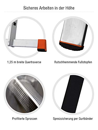 Vielzweckleiter STRUKTURO 3×12 Sprossen – 3-teilige Alu-Kombileiter