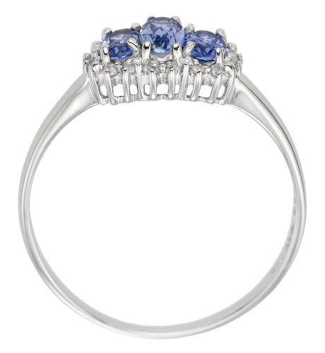 Bijoux pour tous Z-RS9466TAND - Anillo de oro blanco de 9 quilates con tanzanita (.052), talla 12 (16,56 mm)