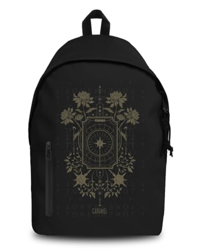 Rocksax Mochila gráfica Sleep Token Caramel com compartimento para laptop – Festival, viagem e escola para adolescentes e adultos – bolsa colecionável de banda de rock, preta