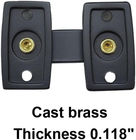 QCAA Solid Brass Shutter Bar/Door Latch, 7/8" x 2-3/32", Polish Brass, 1 Pack, Made in Taiwan