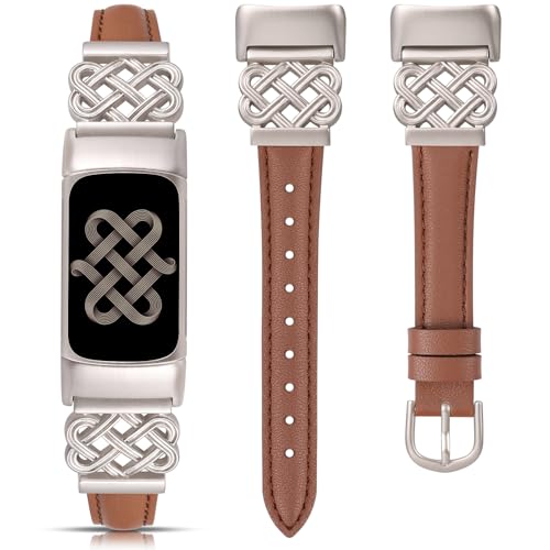 TOYOUTHS �P���g���U�[�o���h Fitbit Charge 6 5 �o���h ���f�B�[�X �X���� �h���b�V�[�Ȕ��^�f�U�C�i�[ �v���~�A�����U�[�X�g���b�v �C���^�[���b�N�o�b�N���t�� Fitbit Charge 6/5�X�}�[�g�E�H�b�`�p