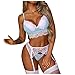 Produktbild Routinfly Damen sexy Unterwäsche,Sexy Dessous Set Damen Spitze Unterwäsche Sets Lingerie Babydoll Frauen Unterwäsche Set,Ladies Fashion Sexy Dessous Lace Farbe passend zu dreiteiliger Unterwäsche