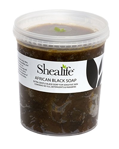 Shealife African Black Soap, traditionally made using Unrefined Shea Butter, Cocoa Pod Ash, & Virgin Coconut Oil. Contains No SLS, Detergents & Parabens. Ideal for very Sensitive Skin types, supplied direct by Shea Life Skincare. 1 Kg Tub.