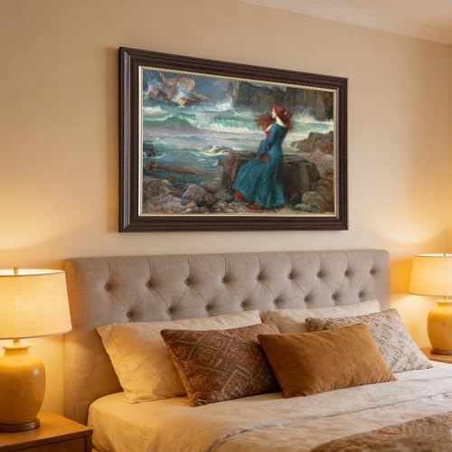 Tableau Miranda La Tempête Waterhouse impression sur toile haute définition