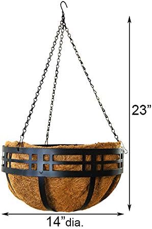 Panacea 82176 Mission Hanging Basket, Black, 14" Dia.