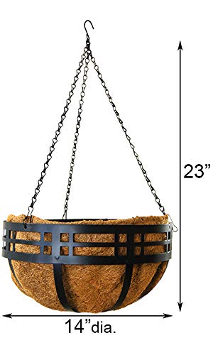 4 Pack Of Panacea 82176 Mission Hanging Baskets, Black, 14" Dia. (4) #TOP2