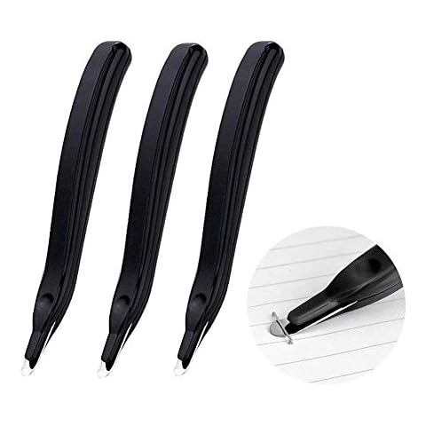 3 PCS Professional Magnetic Staple Remover Puller Rubberized Staples Remover Staple Removal Tool for School Office Home (Black) Cover