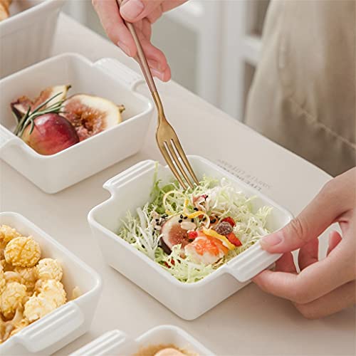 Twdyc 6/12-Piece 210Ml White Porcelain Bake Plate Dishes With Handle,Ceramic Souffle Brulee Tapas Pie Baking Pans Ramekins (Color : 12-Piece) #TOP2