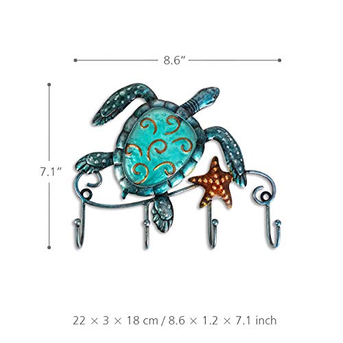 Tooarts Wall Mounted Key Holder Turtle Wall Hooks Iron Key Hook Rustic Wall Decorative Hook Living Room Bathroom Ornament - Image 6