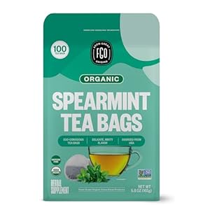 FGO Organic Spearmint Leaf Tea, Eco-Conscious Tea Bags, 100 Count, Packaging May Vary (Pack of 1)