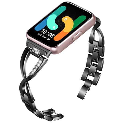 Gimuk Cinturino in metallo compatibile con Samsung Galaxy Fit 3, cinturino regolabile di ricambio compatibile con Samsung Galaxy Fit 3 SM-R390, 5.5 - 8.1 inches, Metallo, Diamante