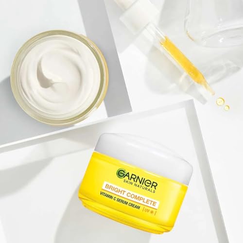 Image of GARNIER Bright Complete Vitamin C Serum UV Cream-23g for Sun Protection and Skin Brightening + Bright Complete Vitamin C Foaming Facewash-50g (2 Item In Set)