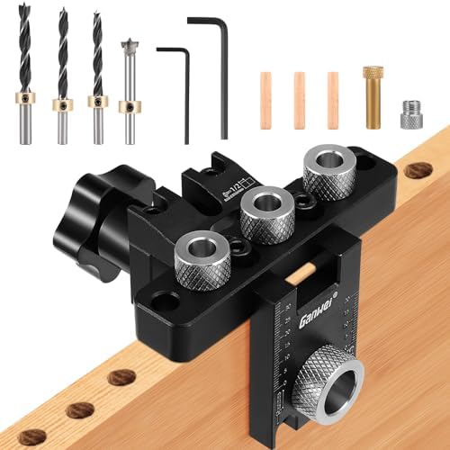 Pocket Hole Jig Kit - 3-Hole Adjustable Drill Guide With Clamp, Bits, Screws & Toolbox For Woodworking
