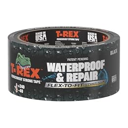 T-REX Flexible Waterproof Tape - Heavy Duty Adhesive Waterproofing Tape for Pool Repair, Leaks, Roof Patches - Extreme Weather & UV Resistance - Black, 1.88" x 30 ft. (Pack of 1)
