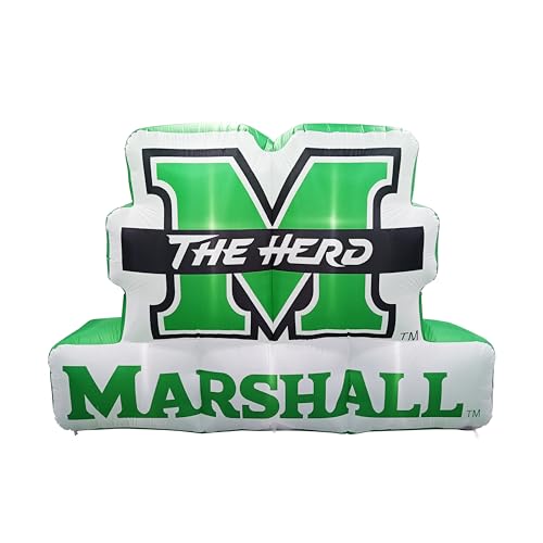 FANMATS NCAA Marshall Thundering Herd Inflatable Mascot - Self Inflating Inflatable Display, Built-In Blower & Tethers, Official Team Logo – Show Your Spirit All Year Round