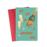 Detuca Birthday Card for Best Friend or Daughter, Showgirl with Envelope
