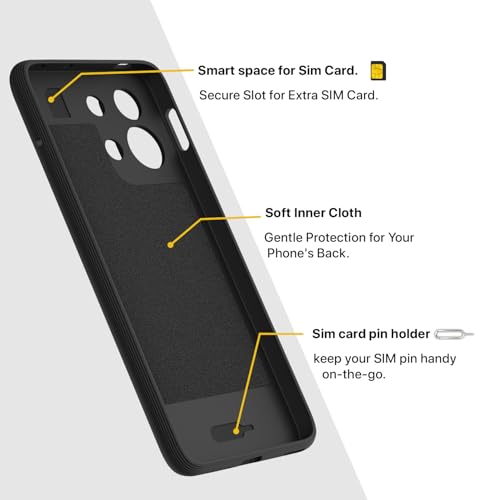 Image of Pikkme Back Cover for Oppo K13 Turbo 5G Camera Protection 3D Hexa Cube Design Silicone Protective Bumper Case (Black)