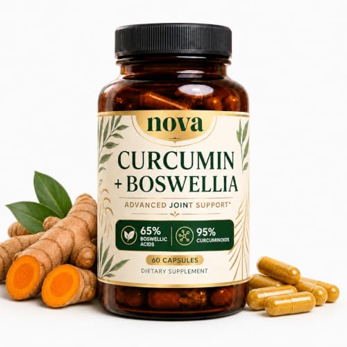 Echozen Nova Curcumin Boswellia Joint Support, 95% Curcuminoids, 60 Capsules for Joint Comfort and Mobility
