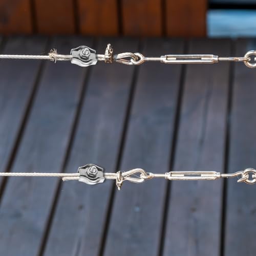Drahtseilklemme, 12 Stück 304 Edelstahl Seilklemme Set, Seilklemmen 3mm - 3mm Kabelklemmen für Stahlseil, Wäscheleine, Drahtseil, Markise Fixiert