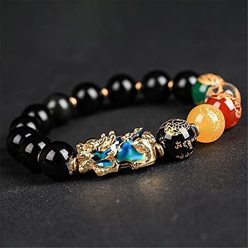 Bracelet énergie de guérison en obsidienne noire, cadeau Feng Shui idéal