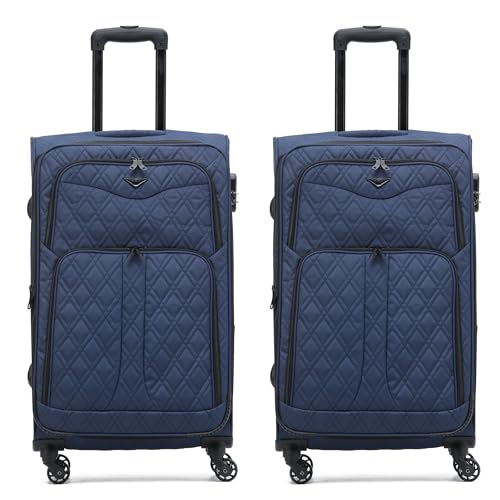 Flight Knight Lightweight 4 Wheel 800D Soft Case Quilted Suitcases Anti Crack Cabin & Hold Luggage Options Approved for Over 100 Airlines Including easyJet, BA & Many More!