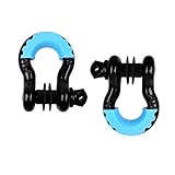 Shackles 3/4'' D Ring Shackle 41,887Ib Capacity with 7/8'' Screw Pin and Shackle Isolator Tow Strap Winch for Jeep Wrangler YJ, TJ, JK and JL Vehicle Recovery (2 Pack)
