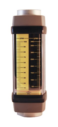 Hedland H800A-100 Flowmeter, Aluminum, For Use With Oil and Petroleum Fluids, 10 - 100 gpm Flow Range, SAE 20