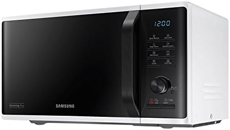 Înclinat view of the Samsung MG23K3515AW microwave oven