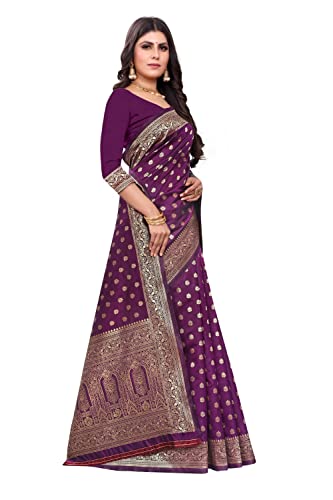 C J Enterprise Women's Banarasi Silk Saree Pure Kanjivaram Saree With Blouse Piece (paithani pari124) - Image 4