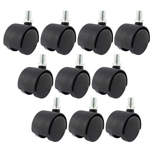 Aexit Office Chair 3/8 x 5/8 Threaded Stem Nylon 1.5 Swivel Twin Caster Wheels 10pcs (001476fc9c23416f55211869452548f7)