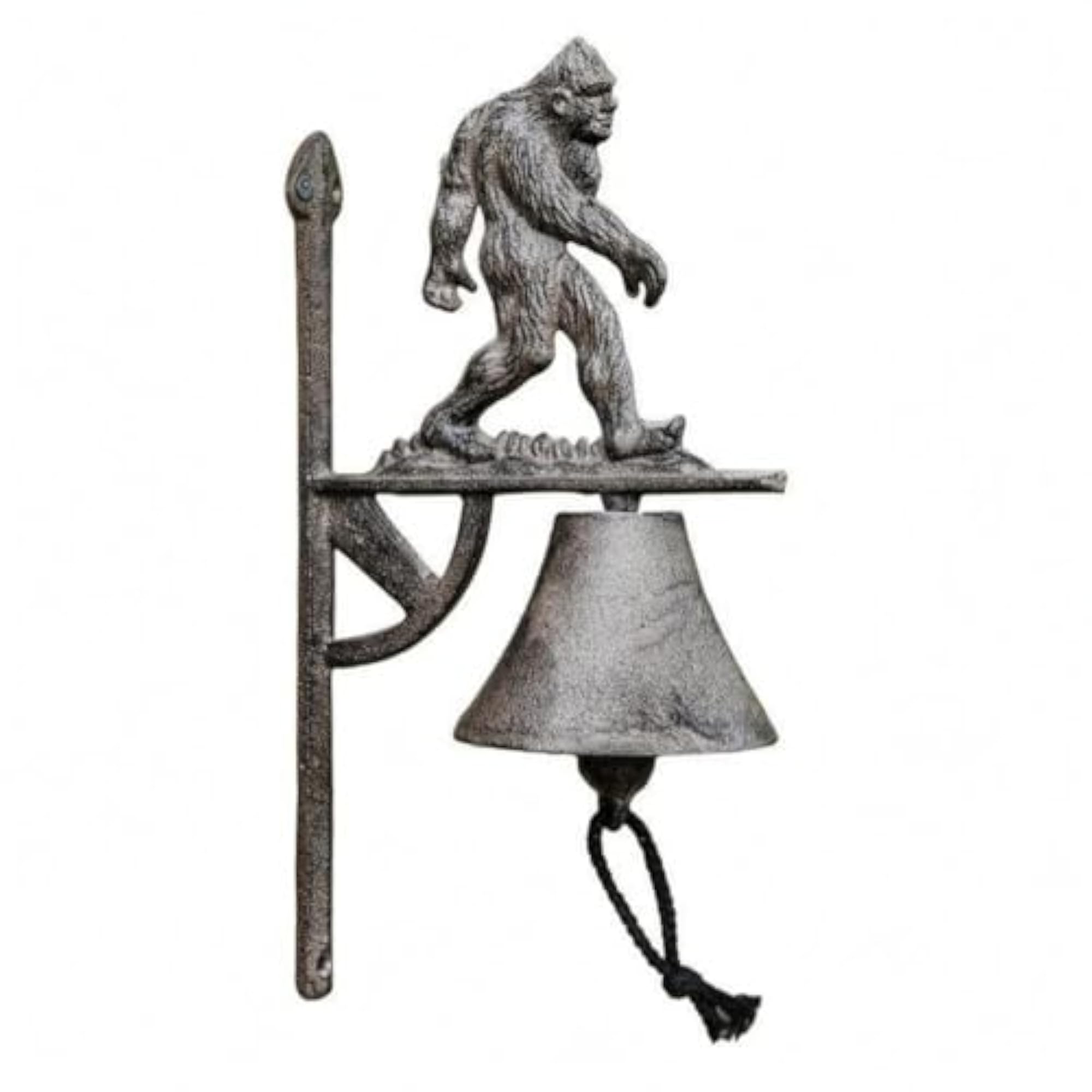 Pull Cord Cast Iron Garden Bell, Wall-Mounted Bell