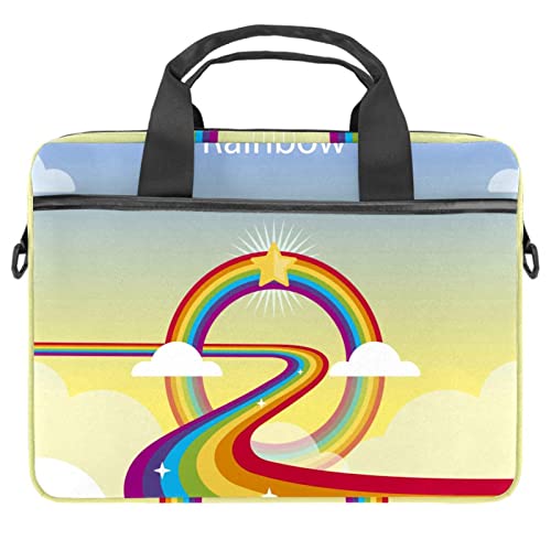 Sac à bandoulière pour ordinateur 13-14.5" bleu motif licorne de 28x36.8 cm