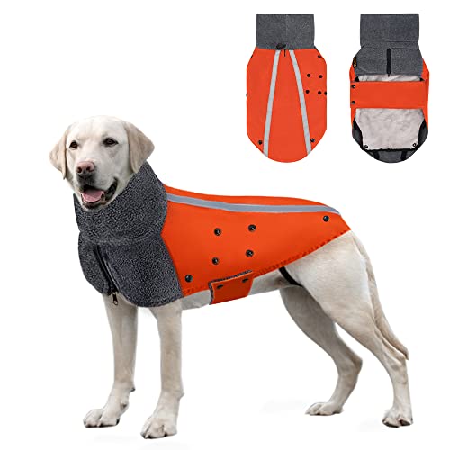 Farbkodierter Hundemantel – Reflektierend, Wasserdicht, Mit Fleece-Futter, Größe M-L