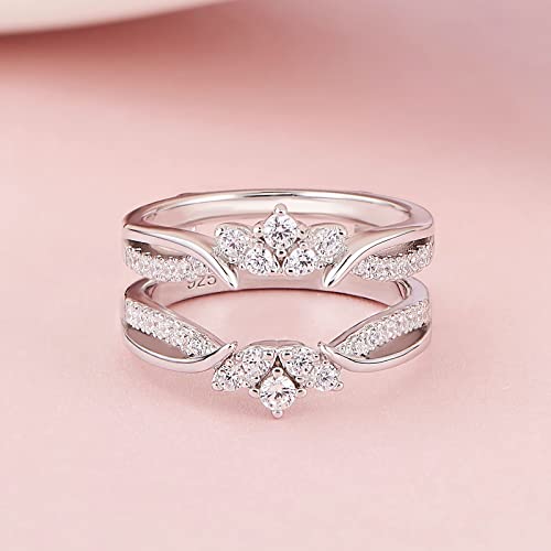 Sheloves Infinity Women Wedding Ring Guard Enhancer Adjustable Band Aaaaa White Cz 925 Sterling Silver Sz 7 #TOP6