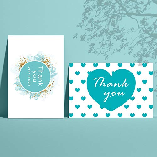 Hotcinfin Thank You Cards Boxed Set, Bulk 100 Assorted Greeting Gift Blank Cards With Envelopes And Stickers,Simple Watercolor Sympathy Note Cards - Business, Bridal/Baby Shower, Wedding, Funeral #TOP6