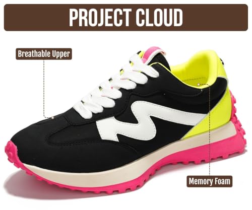 Image of Project Cloud Trendy Fashion Sneakers for Women 2026 - Memory Foam and Non-Slip Comfortable Casual Ladies Shoes for Womens Fashion Sneakers - Lightweight Lace-up Shoes (Lecco)