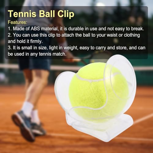 SPYMINNPOO Tennisball Halterung,Tennisball Clip Tennis Ballclips Tennis Ball Clip für Tennisbälle ABS Tennisball Halter für Tennisbälle Sportzubehör(Transparent)