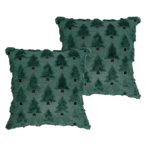 QUVITA Weihnachten Kissenbezug 2er Set 40x40cm Grün, Luxuriöser...