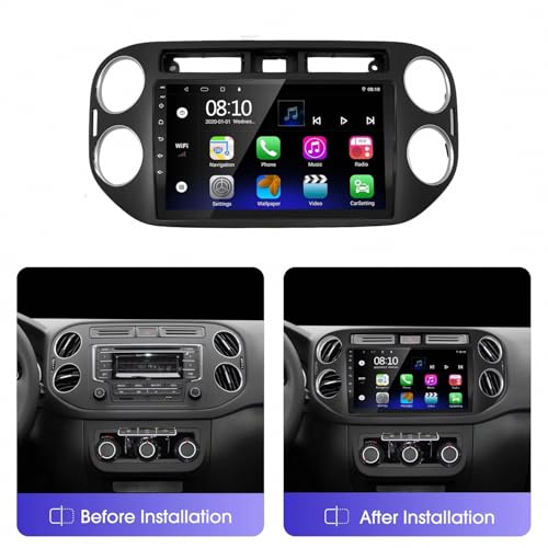 Pantalla Carplay multimedia para VW Tiguan 2010-2016 con Mirror Link y Android Auto 2