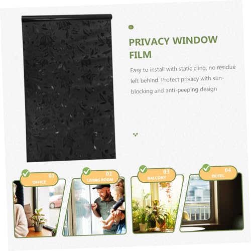 Película para ventana adhesiva PVC Black floral TEHAUX miniatura 4