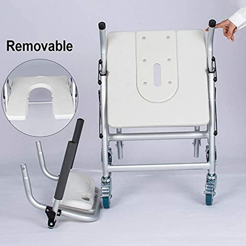 Sedia da doccia portatile per anziani, sgabello da bagno leggero con schienale e braccioli, sicuro e confortevole, aiuto per l'indipendenza degli anziani, 50 cm di larghezza, 88 cm di altezza