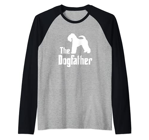 The Dogfather - funny dog gift, funny Kerry Blue Terrier Raglan Baseball Tee, Black