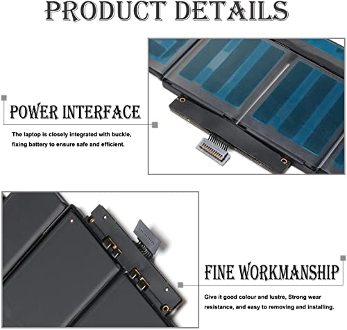 WISTAR A1494 A1398 Battery for MacBook Pro 15 Inch Retina Late 2013 Mid 2014 Early 2015 High Capacity, Black - Image 4
